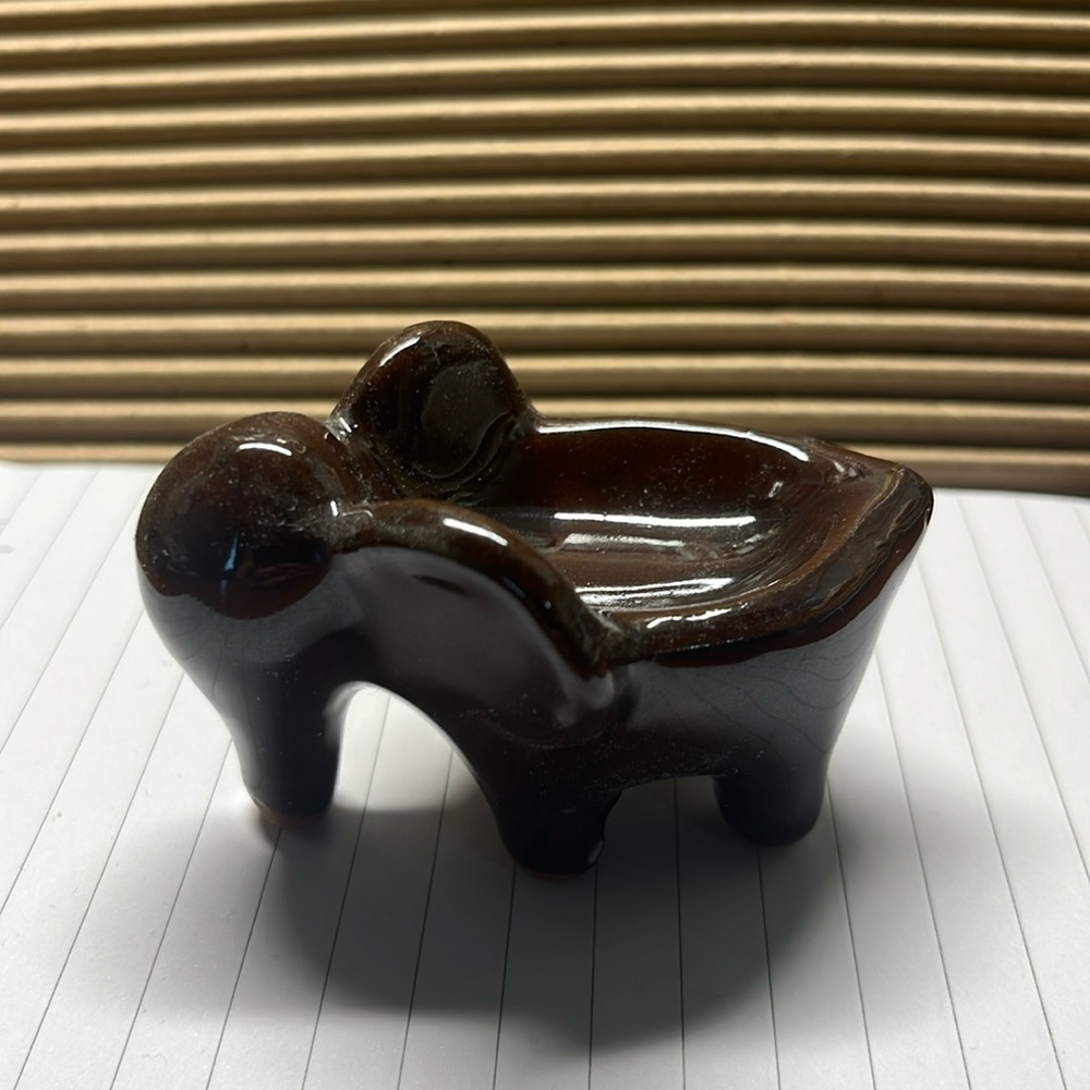 Vintage Elephant Ceramic Trinket Holder